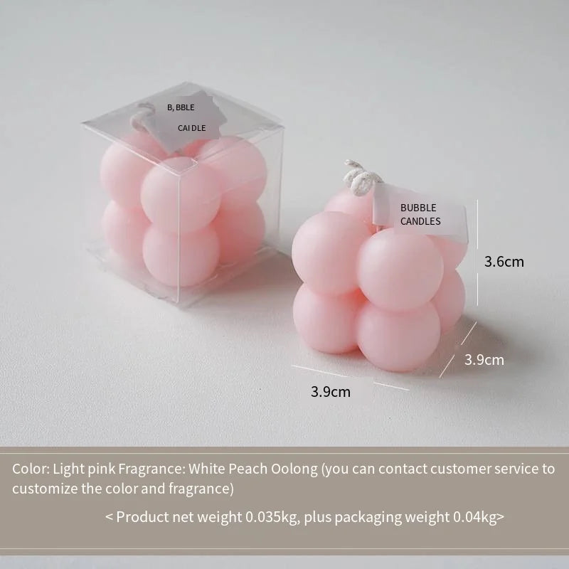 A square ball-shaped scented candle
