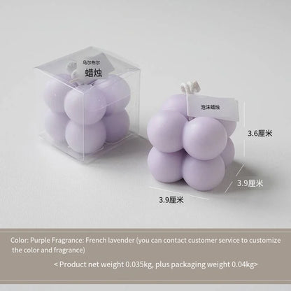 A square ball-shaped scented candle