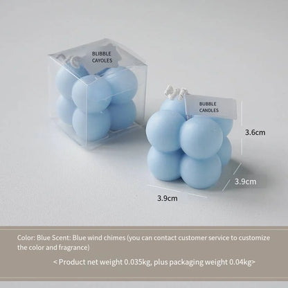 A square ball-shaped scented candle