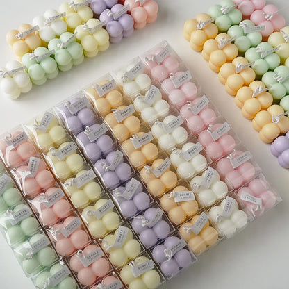 A square ball-shaped scented candle