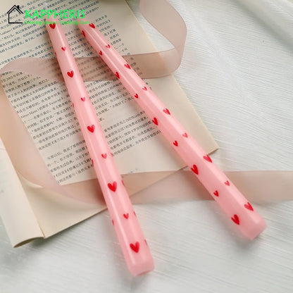 7.5'' Taper Scented Candles Romantic Hand Painted Rose Long Candle