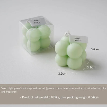 A square ball-shaped scented candle