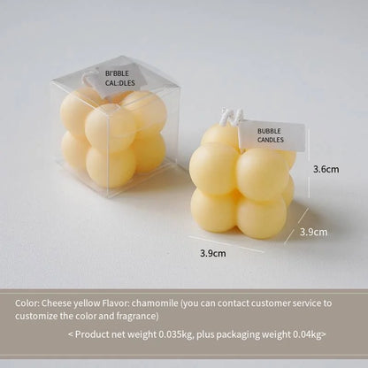 A square ball-shaped scented candle