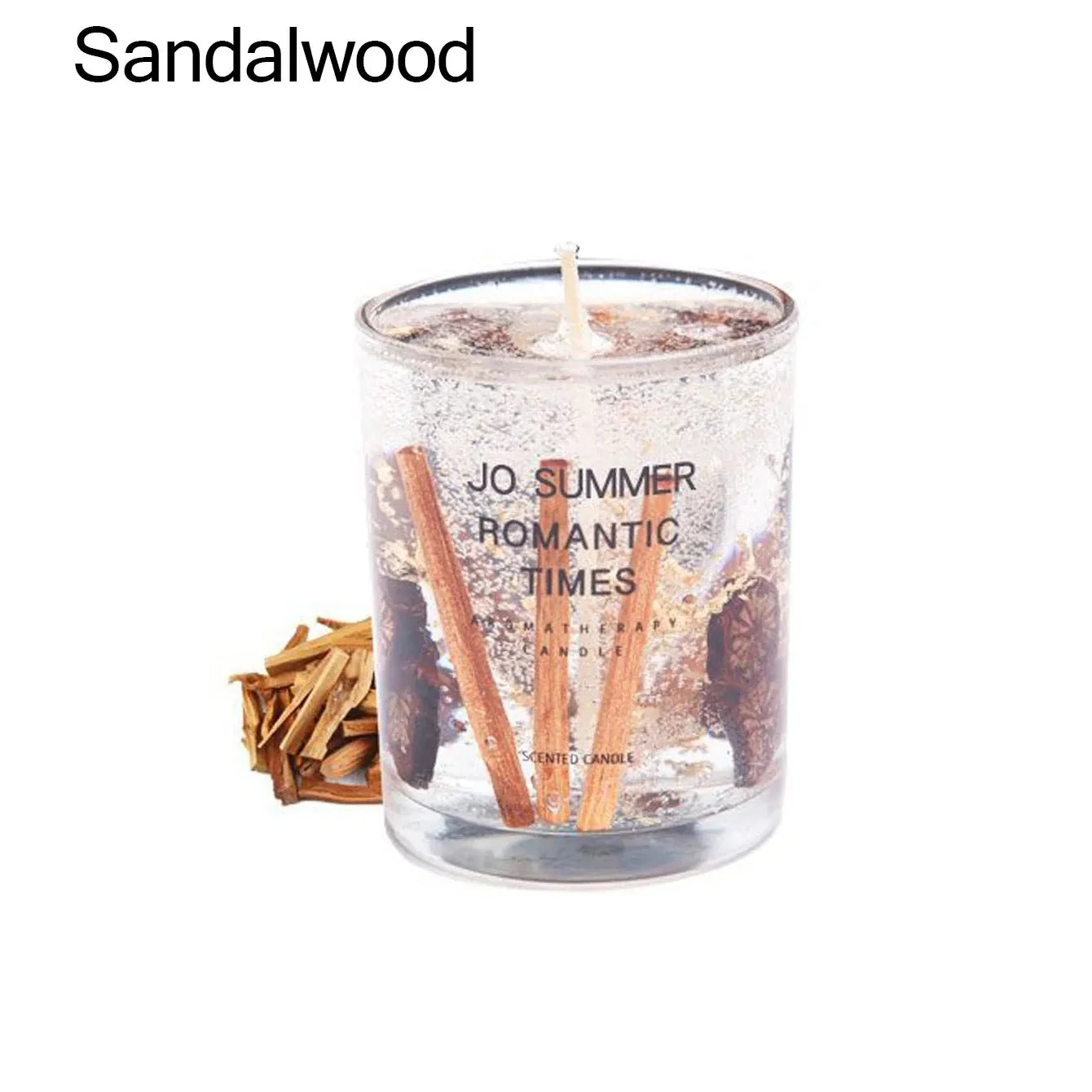 Handmade Scented Gel Wax Candle with Real Flowers