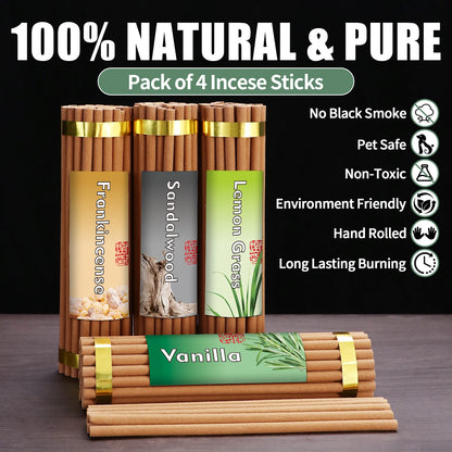 Handmade Scent Stick, Burns 100-120 mins, 160pcs with 2 Holders